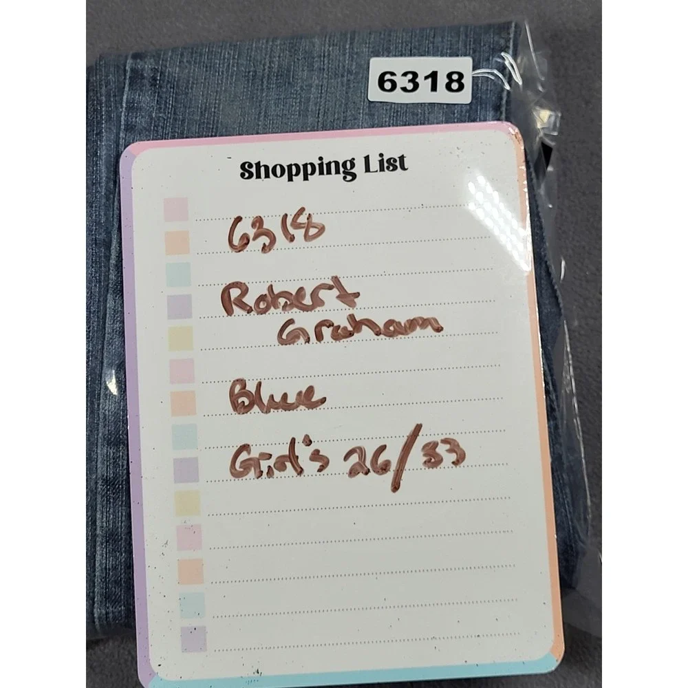 Robert Graham Women Jeans 24 28 Blue Denim Regular‎ Fit Straight Leg Stretch